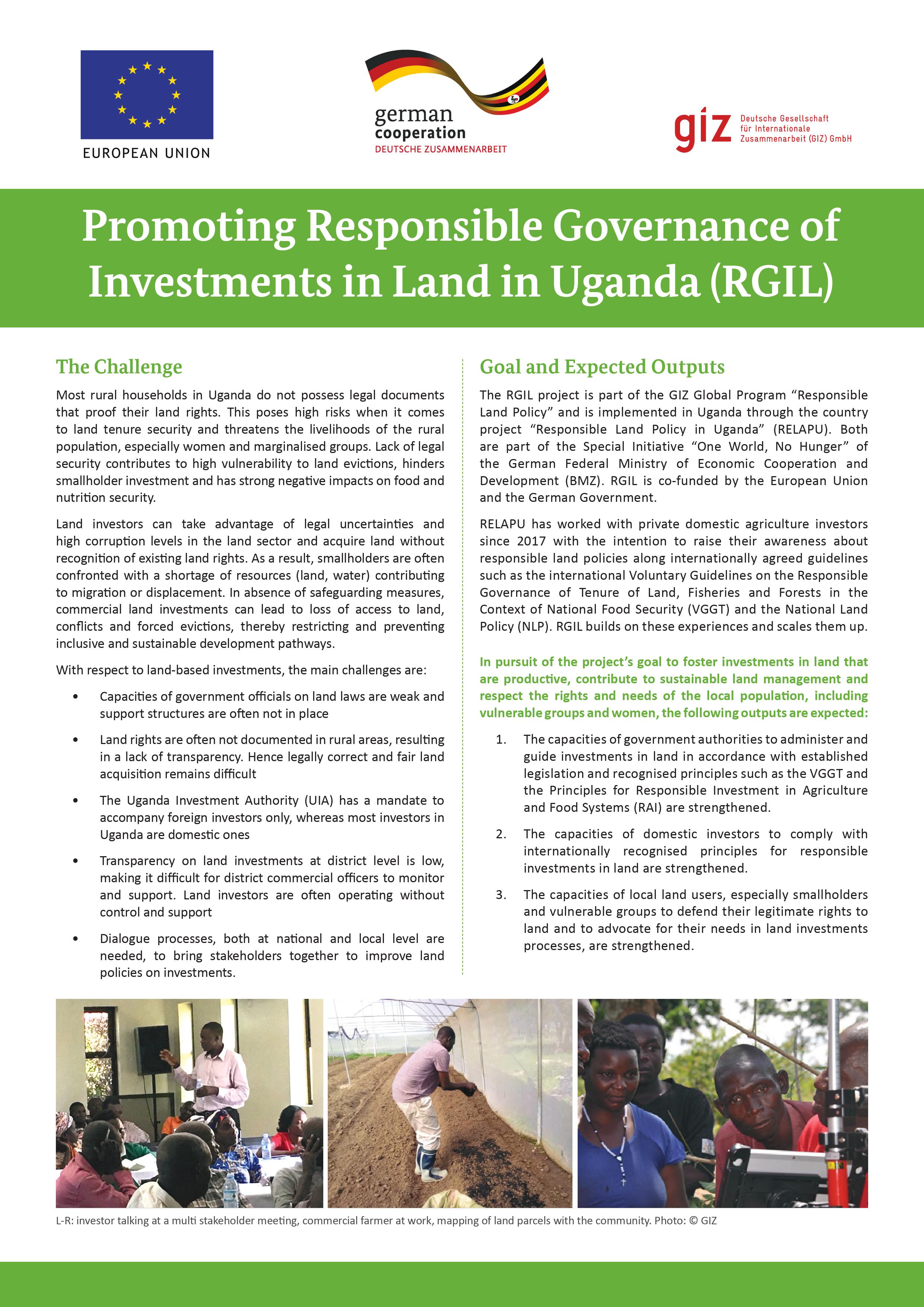 Promoting Responsible Governance of Investments in Land (RGIL) in Ethiopia