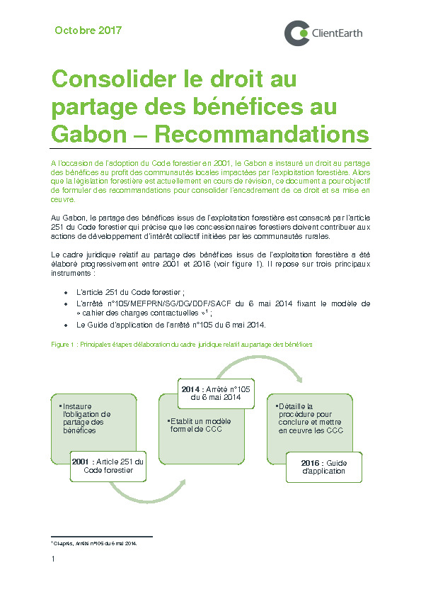  Consolider le droit au partage des bénéfices au Gabon – Recommandations