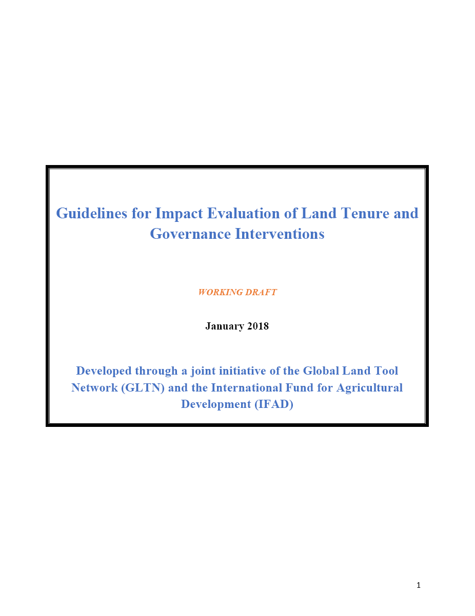 Guidelines for Impact Evaluation of Land Tenure and Governance Interventions