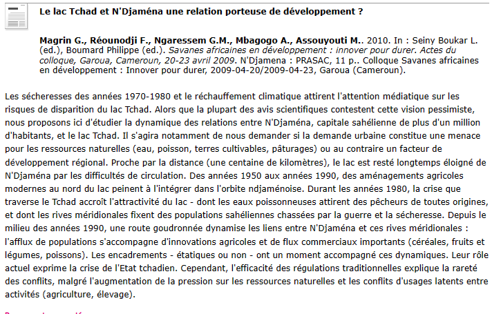 Le lac Tchad et N’Djaména une relation porteuse de développement ?