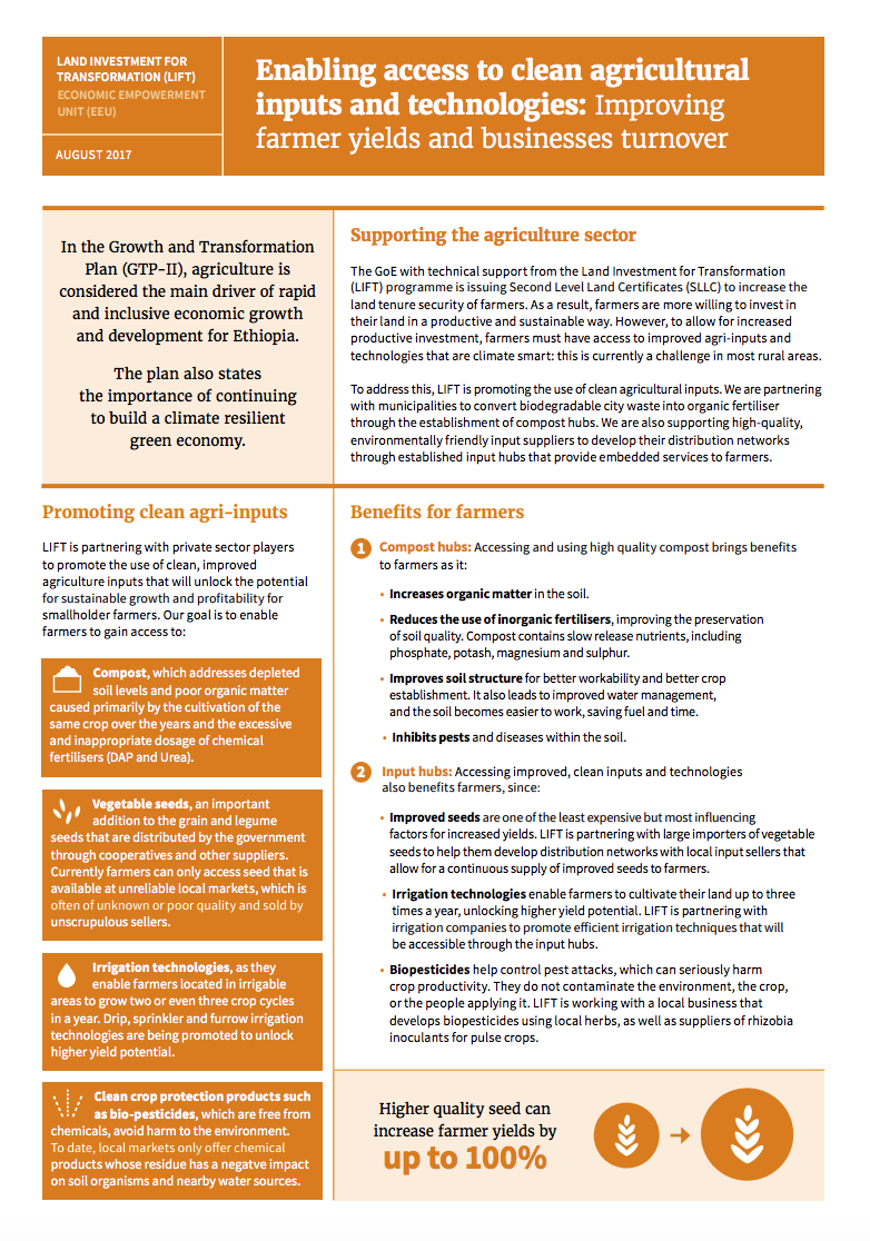 Enabling access to clean agricultural inputs and technologies: Improving farmer yields and businesses turnover cover image