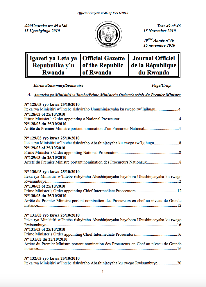 Instruction N° RLT10/01E of 25/10/2010 of the Registrar of Land Titles Determining the Format of the Certificate of Registration of a Condominium. cover image