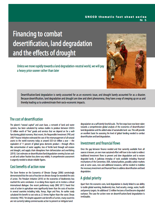 Financing to combat desertification, land degradation and the effects of drought cover image