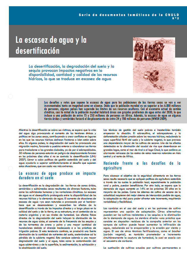 La escasez de agua y la desertificación cover image