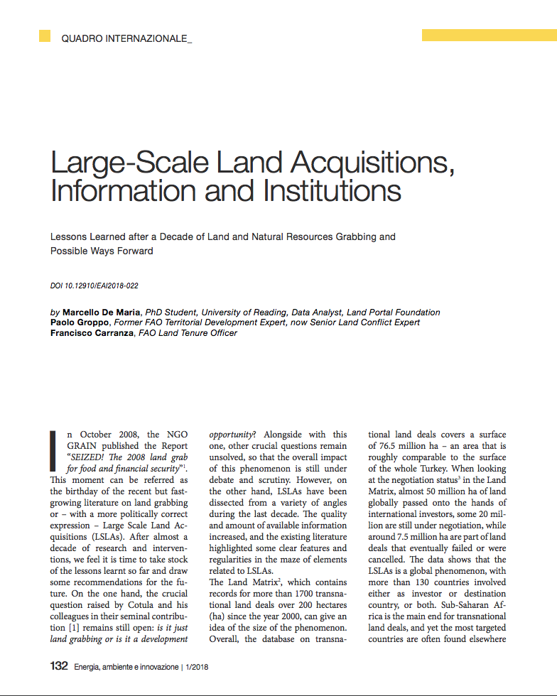 Large-Scale Land Acquisitions, Information and Institutions cover image