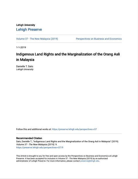 Indigenous Land Rights and the Marginalization of the Orang Asli in Malaysia