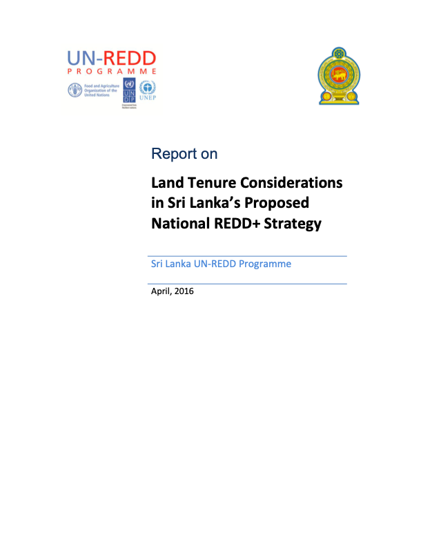 Land Tenure Considerations in Sri Lanka’s Proposed National REDD+ Strategy