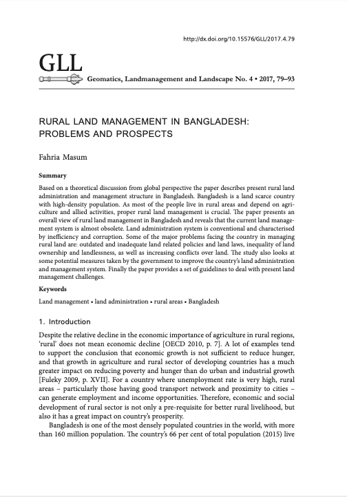 Rural Land Management in Bangladesh