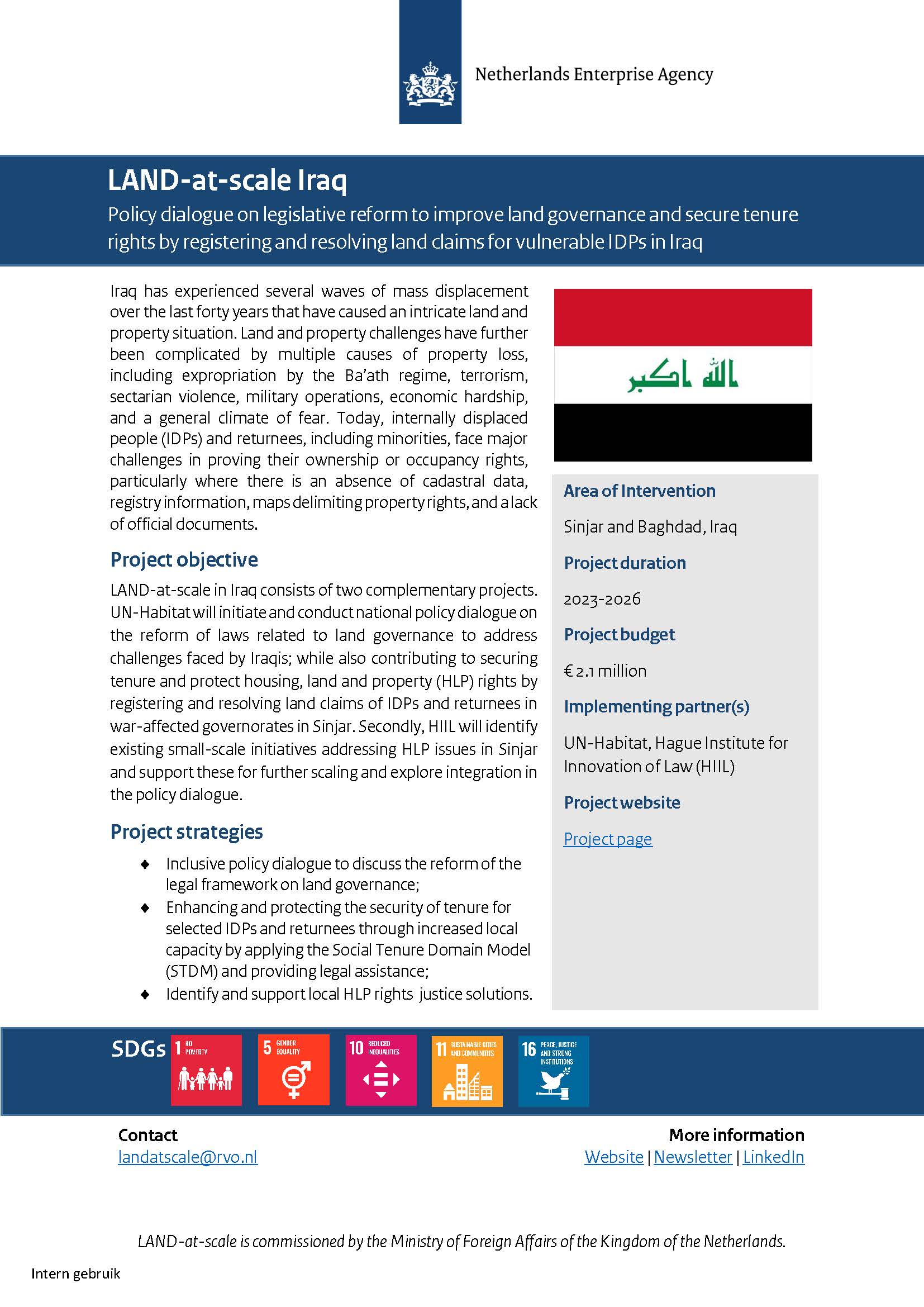 Summary brief LAND-at-scale Iraq