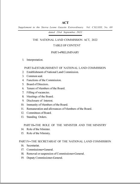 sierra leone  nlc act