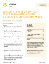 A Fair Share for Women: Toward More Equitable Land Compensation and Resettlement in Tanzania and Mozambique cover image