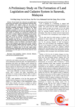 A Preliminary Study on The Formation of Land Legislation and Cadastre System in Sarawak, Malaysia